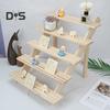 Многослойный настольный органайзер для хранения вещей, деревянная подставка для растений, гладкие края без заусенцев, прочная несущая полка для дисплея, настольный органайзер