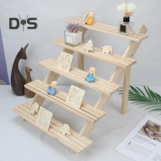 Многослойный настольный органайзер для хранения вещей, деревянная подставка для растений, гладкие края без заусенцев, прочная несущая полка для дисплея, настольный органайзер