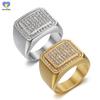 Модное, нержавеющее, высококачественное хип-хоп кольцо для мужчин в стиле панк, украшенное стразами.