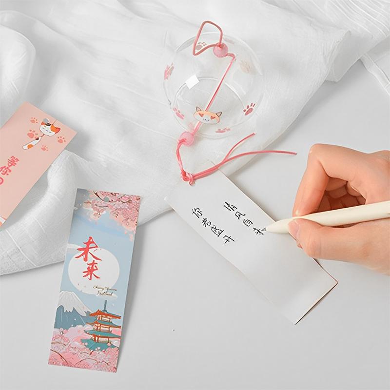 Japanese Wind Bell Sakura Pattern Wind Chimes Handmade Glass Furin Home Decor