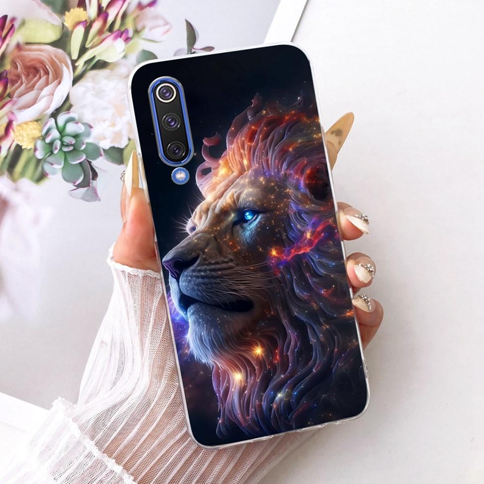 Transparent Cover For Xiaomi Mi 9 SE Case Cute Cat Luxury Fashion Butterfly Funny Painted Casing M1903F2G