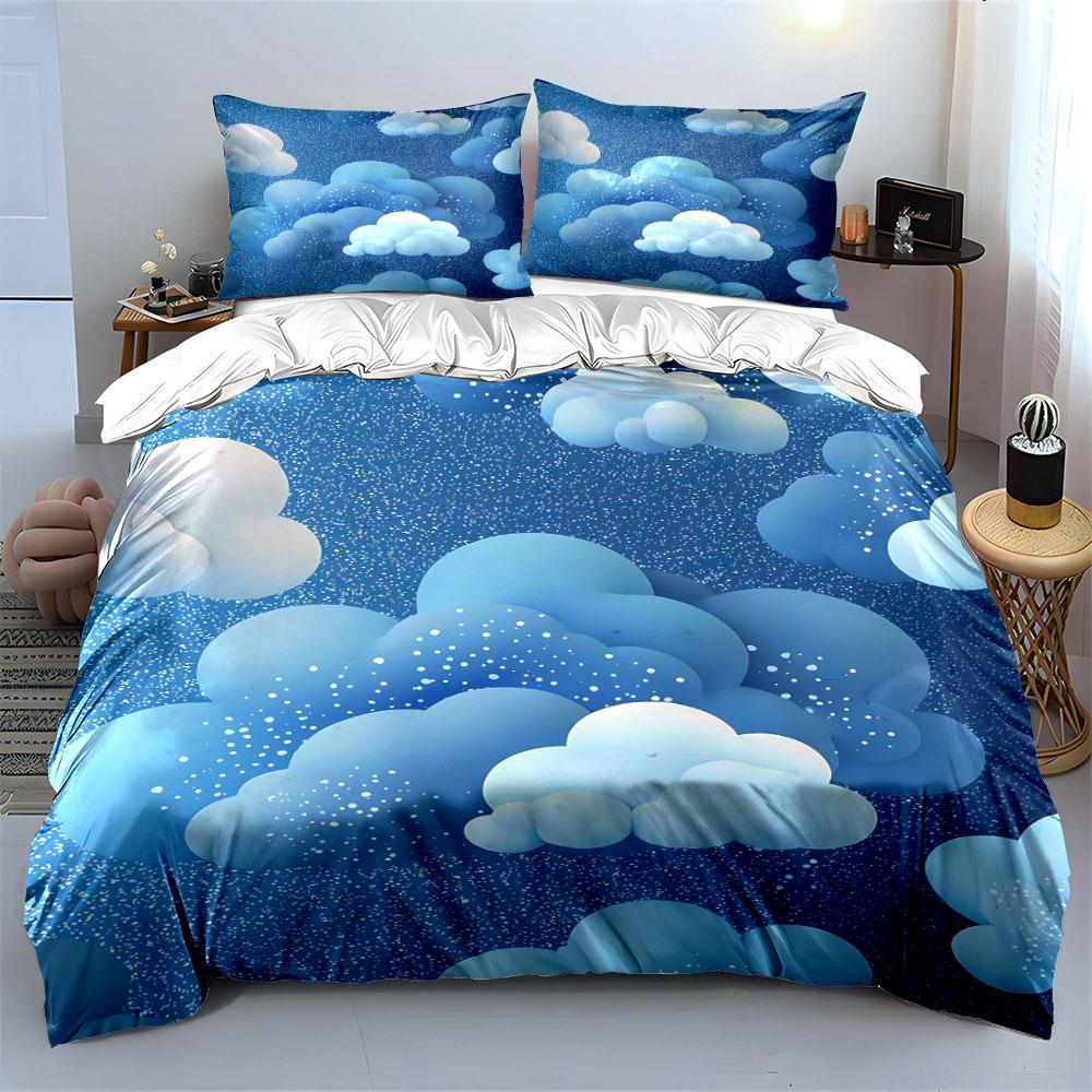Cloudy Sky Blue Bedding Set Bedding Duvet Cover Set Duvet Cover Pillowcases (1 * Duvet Cover 2 * Pillowcases, without duvet insert)
