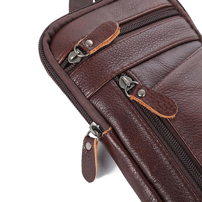 Leather Men's Phone Bag Outdoor 1Pc Travel Waist Pack Shoulder Bags