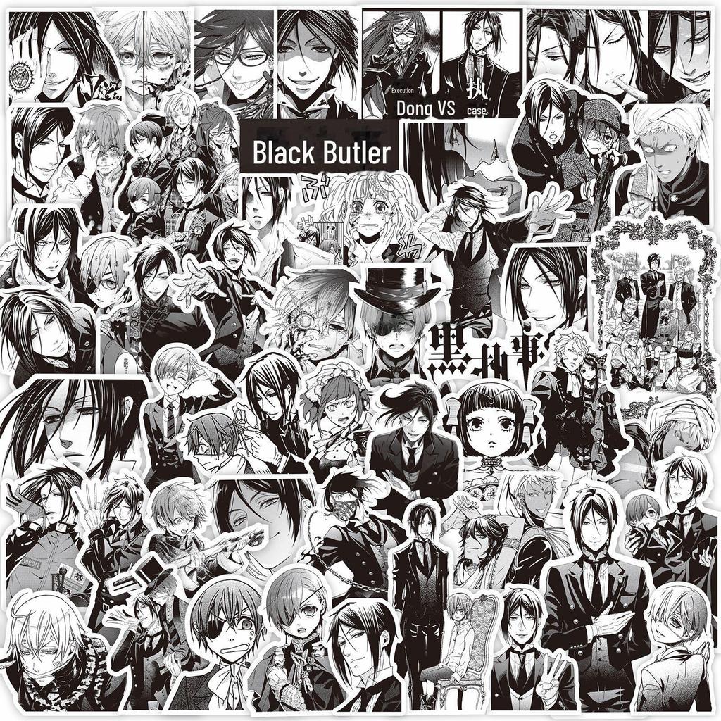 1000 черно-белых аниме-наклеек: Demon Slayer, One Piece и многое другое для украшения блокнота