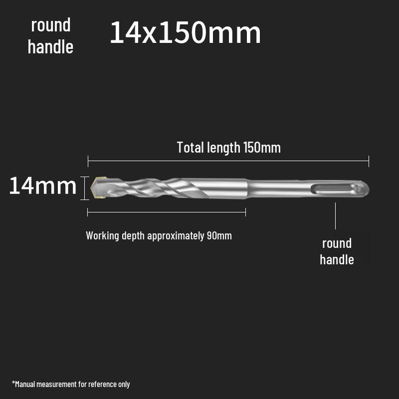 Сверло ударное 4-зубое с квадратным хвостовиком для бетона, сверло 2-зубое с круглым хвостовиком для расширения отверстий 150 мм