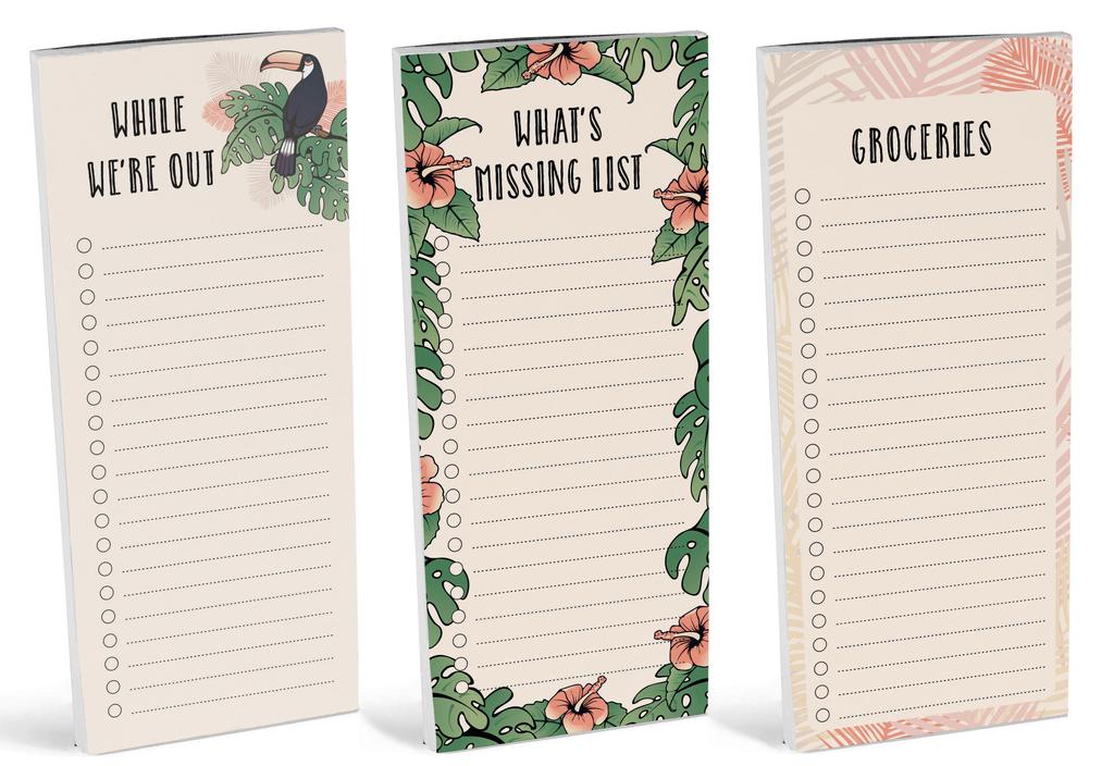 Inkdotpot Pack of 3 Magnetic Fridge To-Do List Notepads- Magnetic Memo Pads For Refrigerator- (50 Sheets