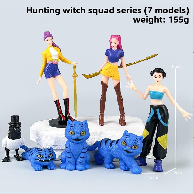 K-Pop Новая группа девушек-охотниц на демонов Мужская группа Фигурка Модель Слепая коробка Tide Play Кукла Украшение