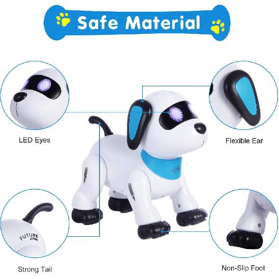 yiman Remote Control Robot Dog Toy – Programmable Smart Robot Dog for Kids 3+, Interactive Dancing & Sound, RC Stunt Robot Toys with LED Eyes,