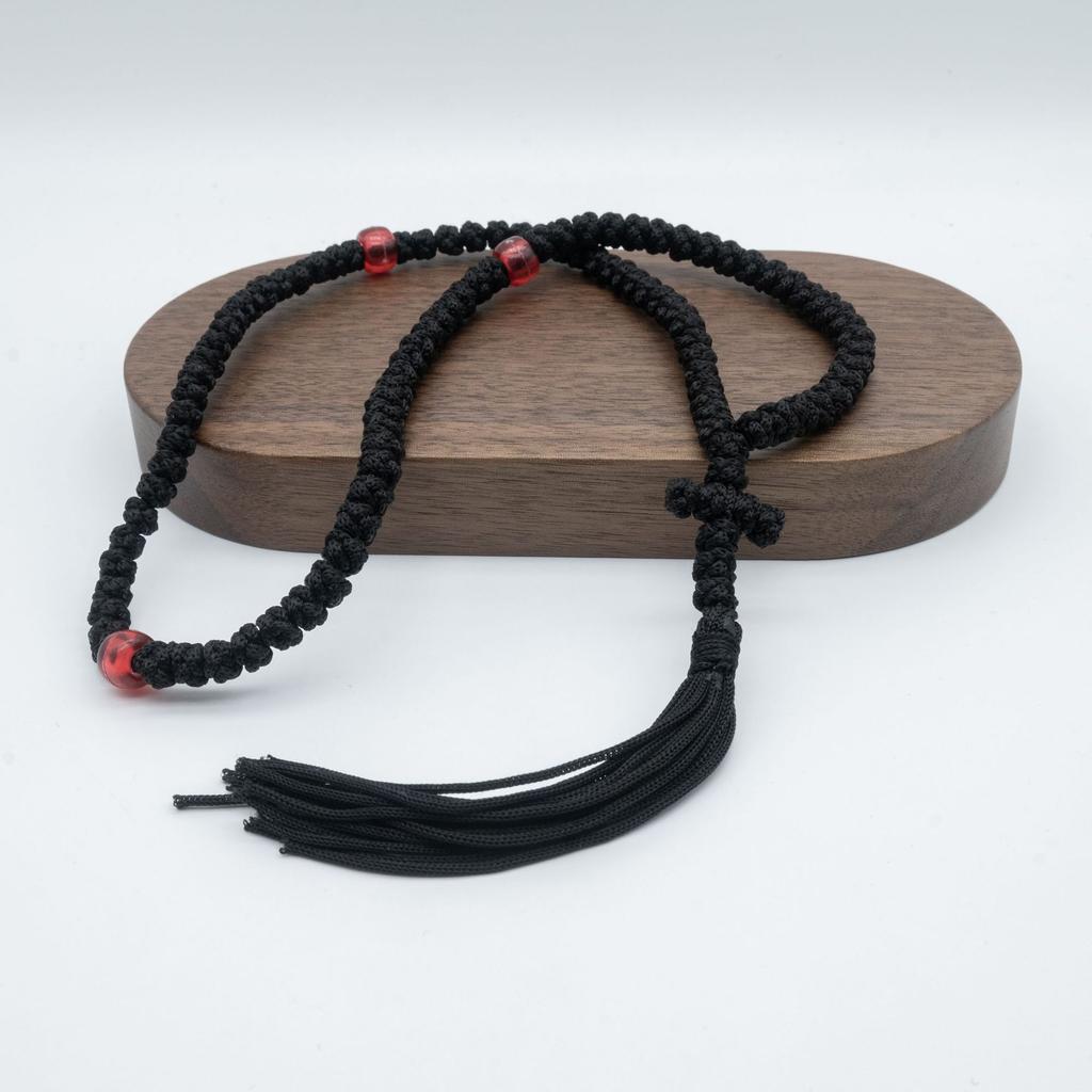 Православный греческий ручной работы крест молитвенное ожерелье кисточка молитва красная бусина 100 узлов кулон