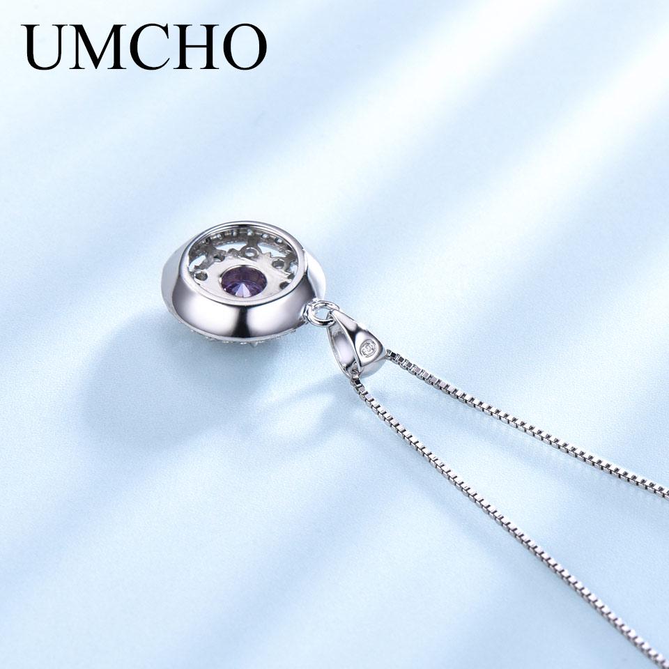 Umcho Ожерелье с подвеской из аметиста, драгоценный камень для девушки, подарок, изысканные ювелирные изделия