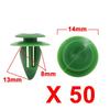 50Pcs Green Car Plastic Trim Door Panel Retainer Clips Rivet Fastener 8mm Hole