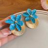 Oil Drip Floral Ear Studs Butterfly Orchid Ear Pendant Orchid Flower Shell Earrings  Daily