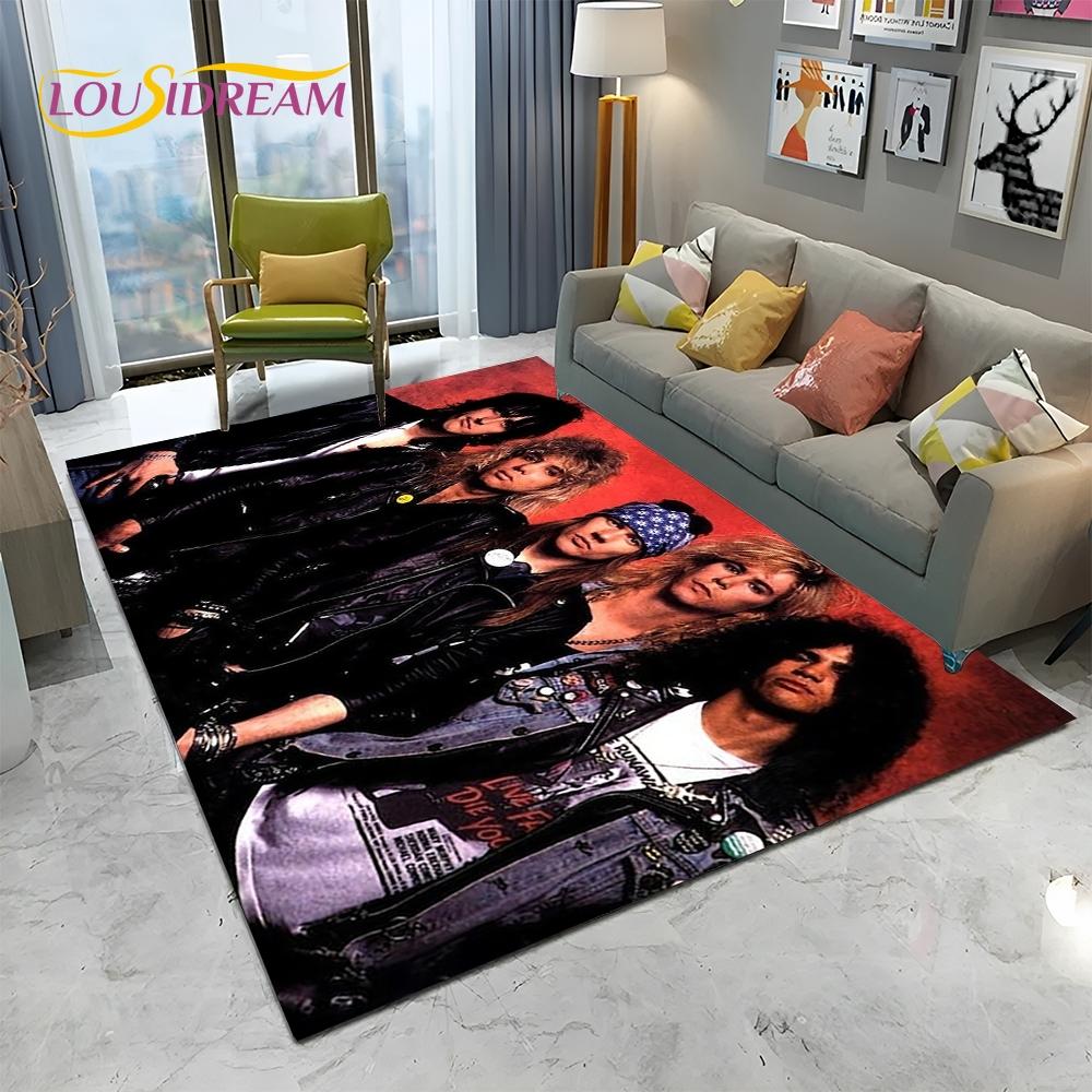 3D Hard Rock Band Guns N Roses Sign Carpet Rug для дома, гостиной, спальни, дивана, коврика для двери, детский коврик, нескользящий напольный коврик