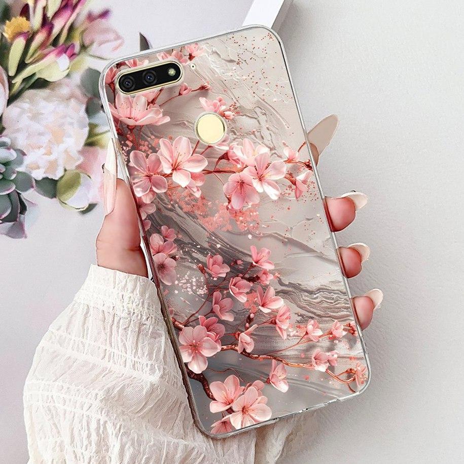 For Huawei Y6 2018 Case ATU-L21 ATU-L22 Cover Luxury Marble Butterfly Soft Silicone Phone Cover For Huawei Y6 Prime 2018 Carcasa