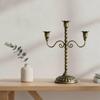 Candlestick Holder with Scrollwork Tabletop Taper Candle Metal Candelabra