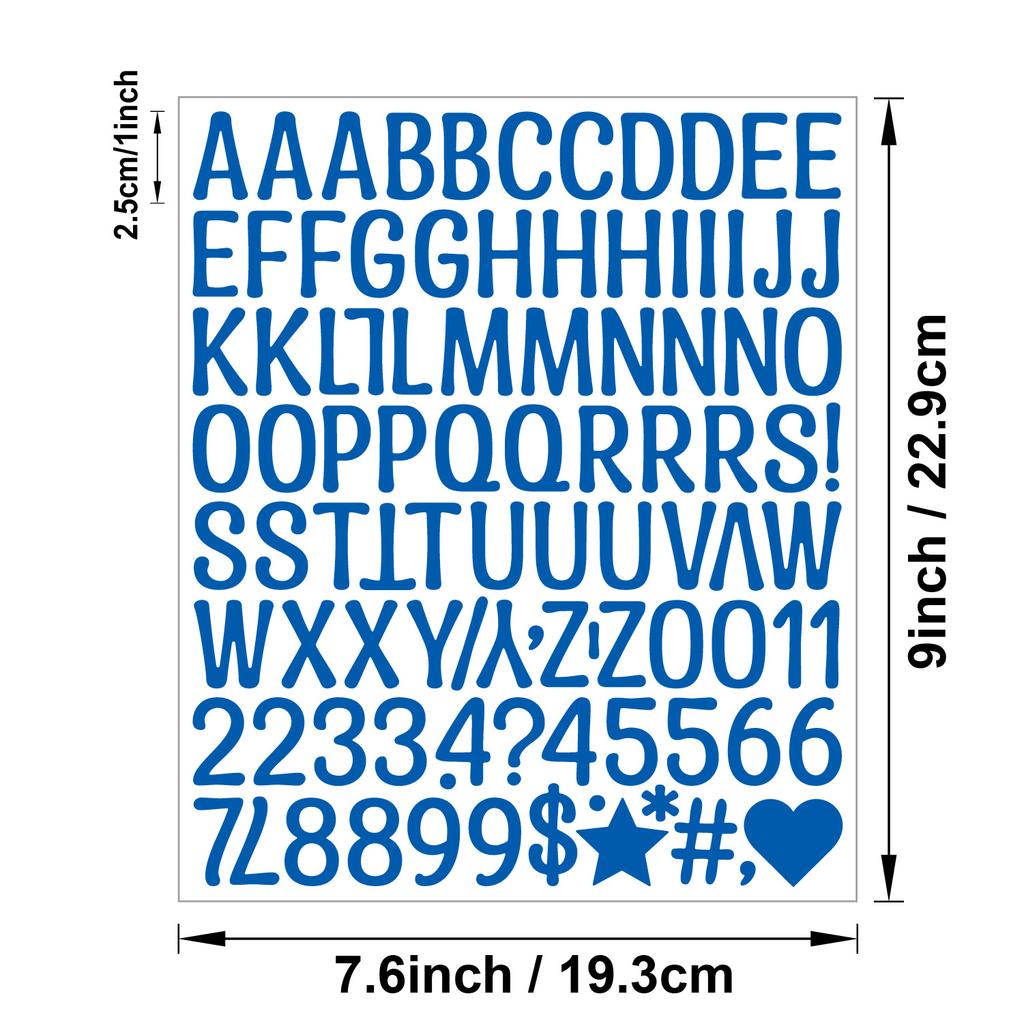 1 Inch Letter Sticker Art Body Vinyl Sticker DIY Handmade Kitchen Label Letter Sticker