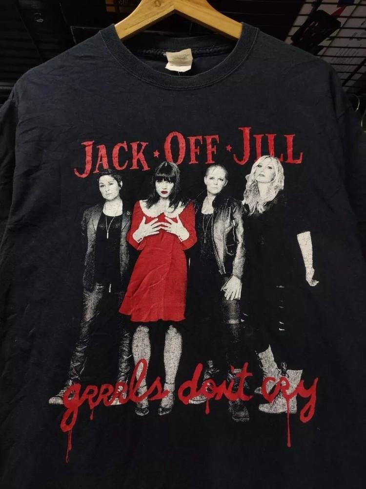 Jack Off Jill 034Grrrls Don039t Cry034 Ретро Стиль Черная Унисекс Футболка S-5XL WA0282