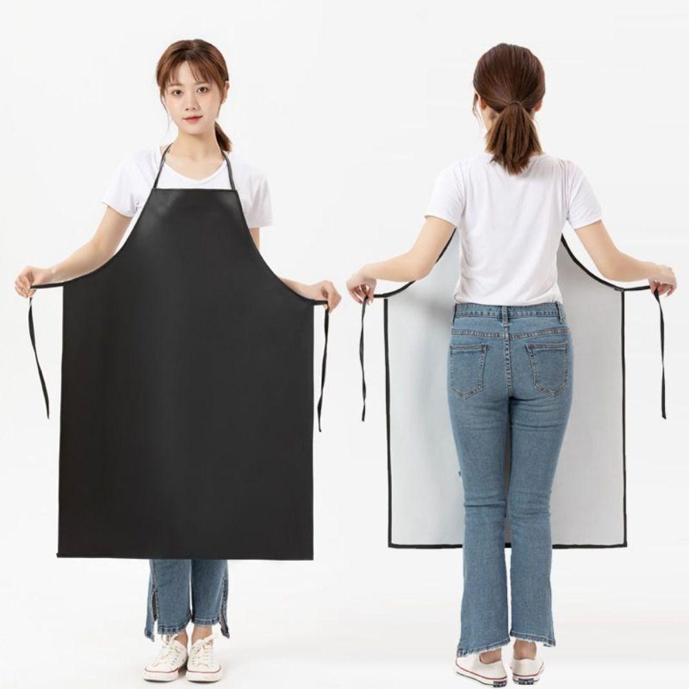 Thick Long Oil-proof PVC Butcher Anti-fouling Chef Apron Apron Cooking Kitchen Work Clothes