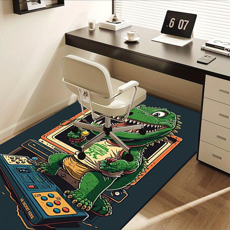 Crocodile, Retro, Gaming Office Carpet Soft Polyester Entrance Carpet Washable Non-slip Machine Washable Indoor Carpet Living Room Bedroom D
