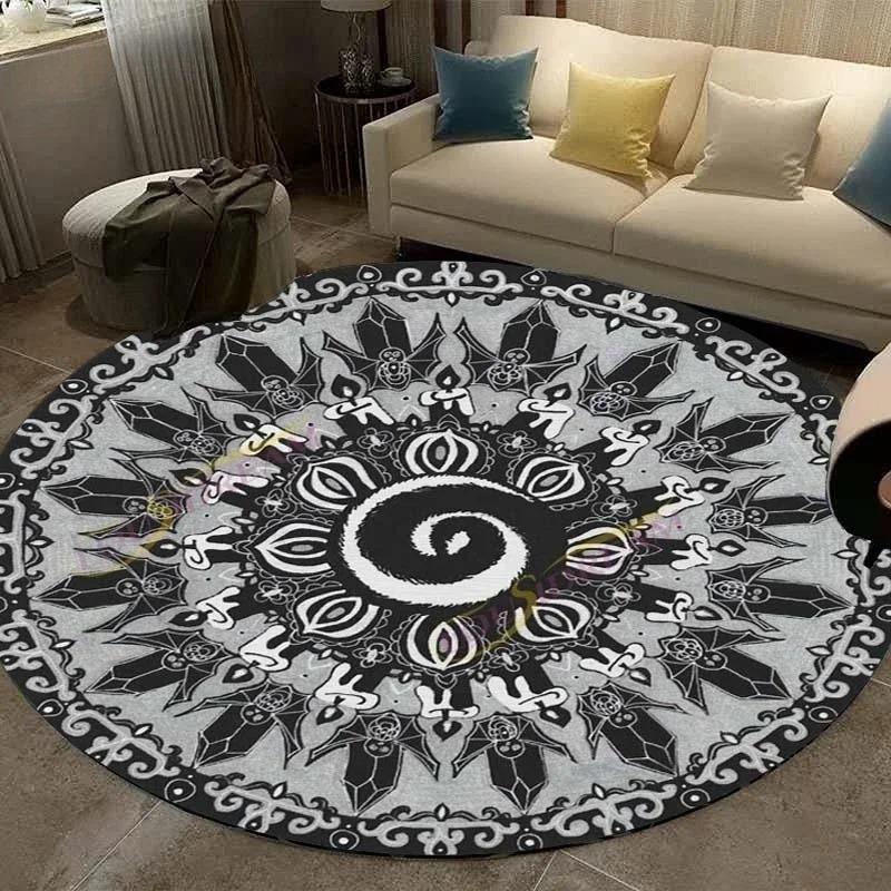 Ретро Манхэттен Круглый Принт Ковер Геометрический Цветочный Зональный Ковер Коврики для Спальни Ванной Комнаты Напольный Коврик Ковры для Гостиной