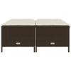 VidaXL Garden Stools with Cushions Set of 4 Brown Poly Rattan, Garden Seat, Outdoor Seating, Cube Stool, 368363