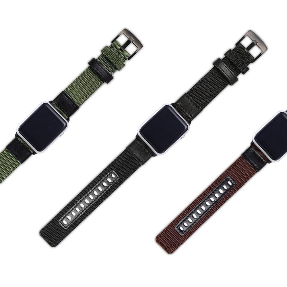 Нейлоновый + кожаный ремешок для Apple Watch Series 6 5 4 3 se iWatch ремешок 38 мм 42 мм браслет Apple Watch Serie 3 4 se 6 40 мм 44 мм ремешок