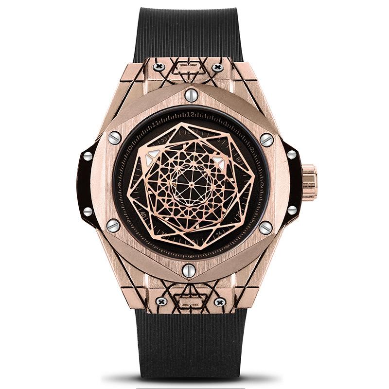 KIMSDUN Брендовые силиконовые часы Explosion Golden Shide, модные индивидуальные мужские часы, водонепроницаемые кварцевые часы