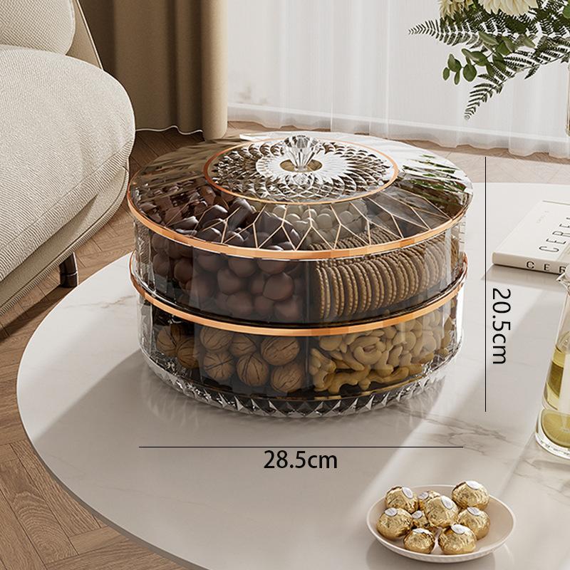 Вращающийся ящик для хранения вещей, светлый, роскошный, витрина для гостиной, тарелка для сухофруктов, ящик для хранения закусок