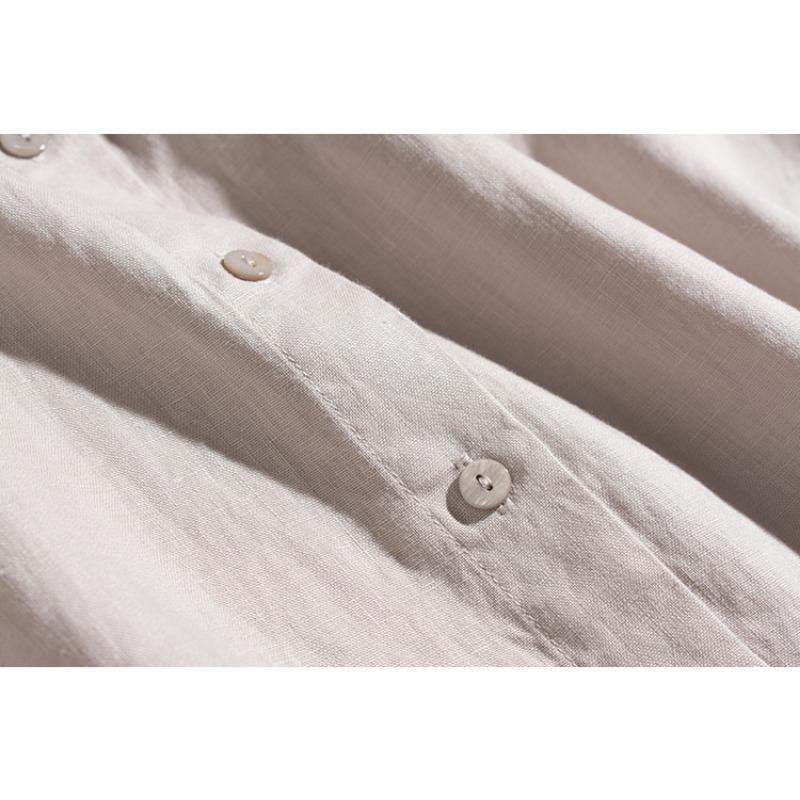 Летняя мода свободного покроя, большого размера, для женщин, утягивающее талию, литературное платье-рубашка с небольшими лацканами и рукавами-спущенными плечами