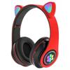 Наушники с милыми кошачьими ушками Bluetooth 5.0, беспроводная игровая гарнитура, бас с шумоподавлением, стерео HiFi, поддержка музыки, TF-карта, Casco, микрофон, подарок для девушки, розовый