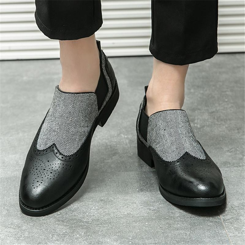 Дизайнерская Новая Мода Мужские Туфли Смешанных Цветов Платье Деловые Броги Повседневная Обувь Мужские Лоферы Вечеринка Свадебное Платье Выпускной Вечер Обувь