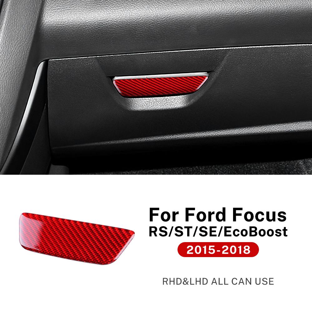 Real Soft Carbon Fiber Sticker For Ford Focus SE RS ST Ecoboost 2012 2013-2015 2016 2017 2018 LHD RHD Car Passenger Glove Box