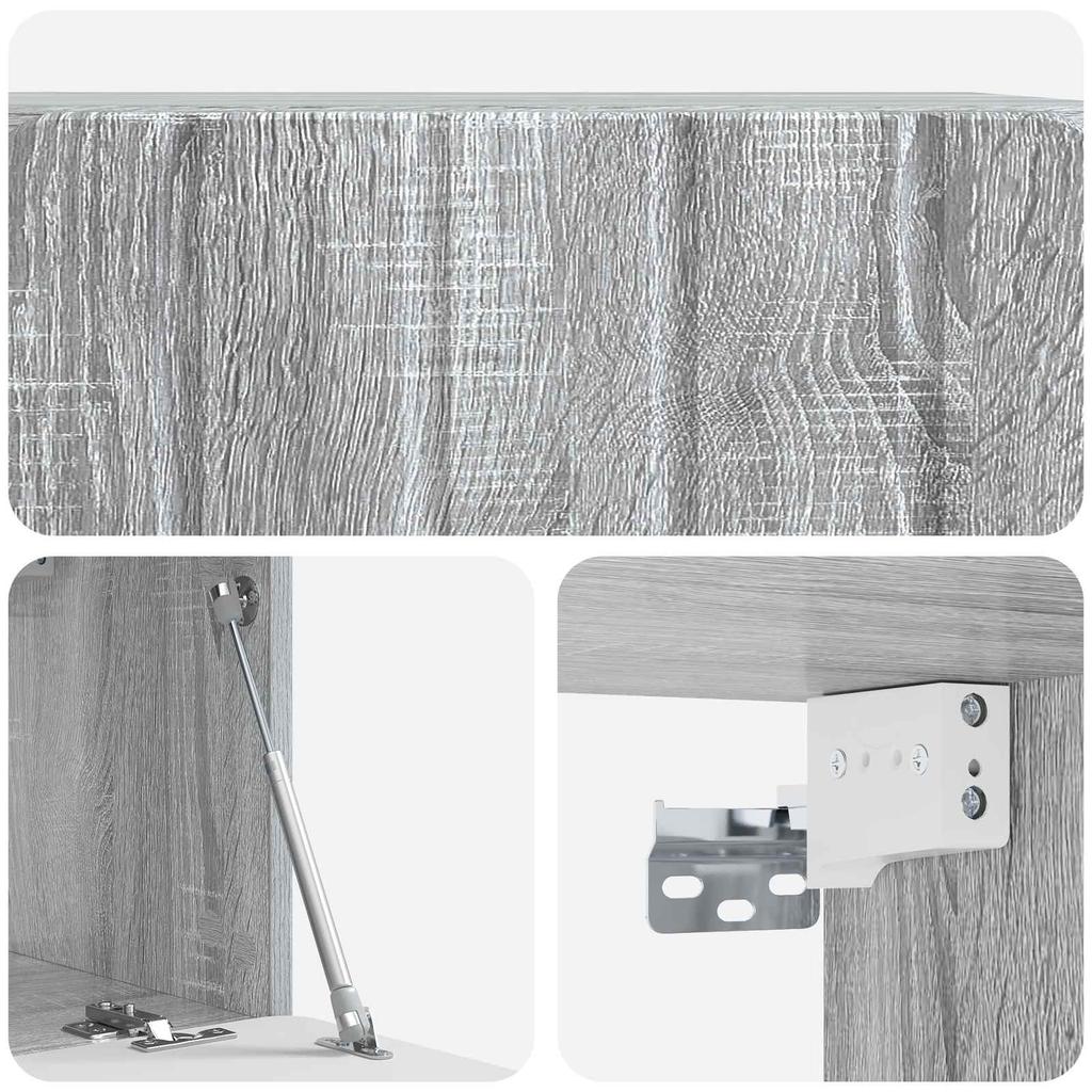 Wall Mounted TV Cabinet Grey Sonoma 59.5 x 31 x 30 cm