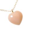 Miss Coral Pink Pendant Necklace Heart Single K18 Yellow Gold Undyed