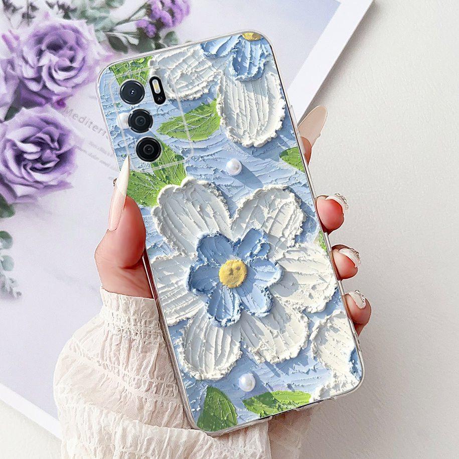 Чехол для Oppo A16 A16s CPH2269 CPH2275 CPH2271 A 16, ТПУ Чехол, Модный Цветок, Мягкий Funda Для OPPO A54s CPH2273 Чехол для Телефона OppoA16