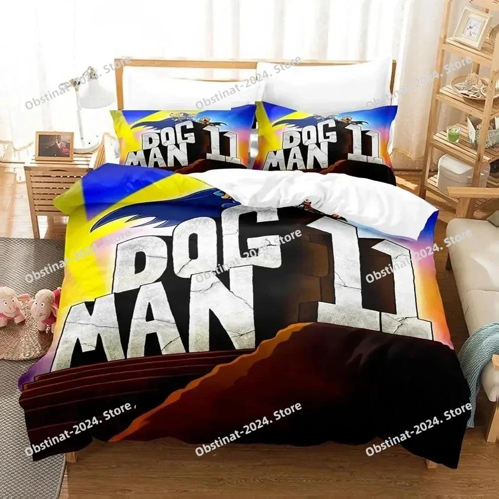 3D Cartoon Dog Man Bedding Set Printed single Comforter Quilt Bed Cover Duvet Cover Pillow Case 3 Pieces Set For Kids Adult Size