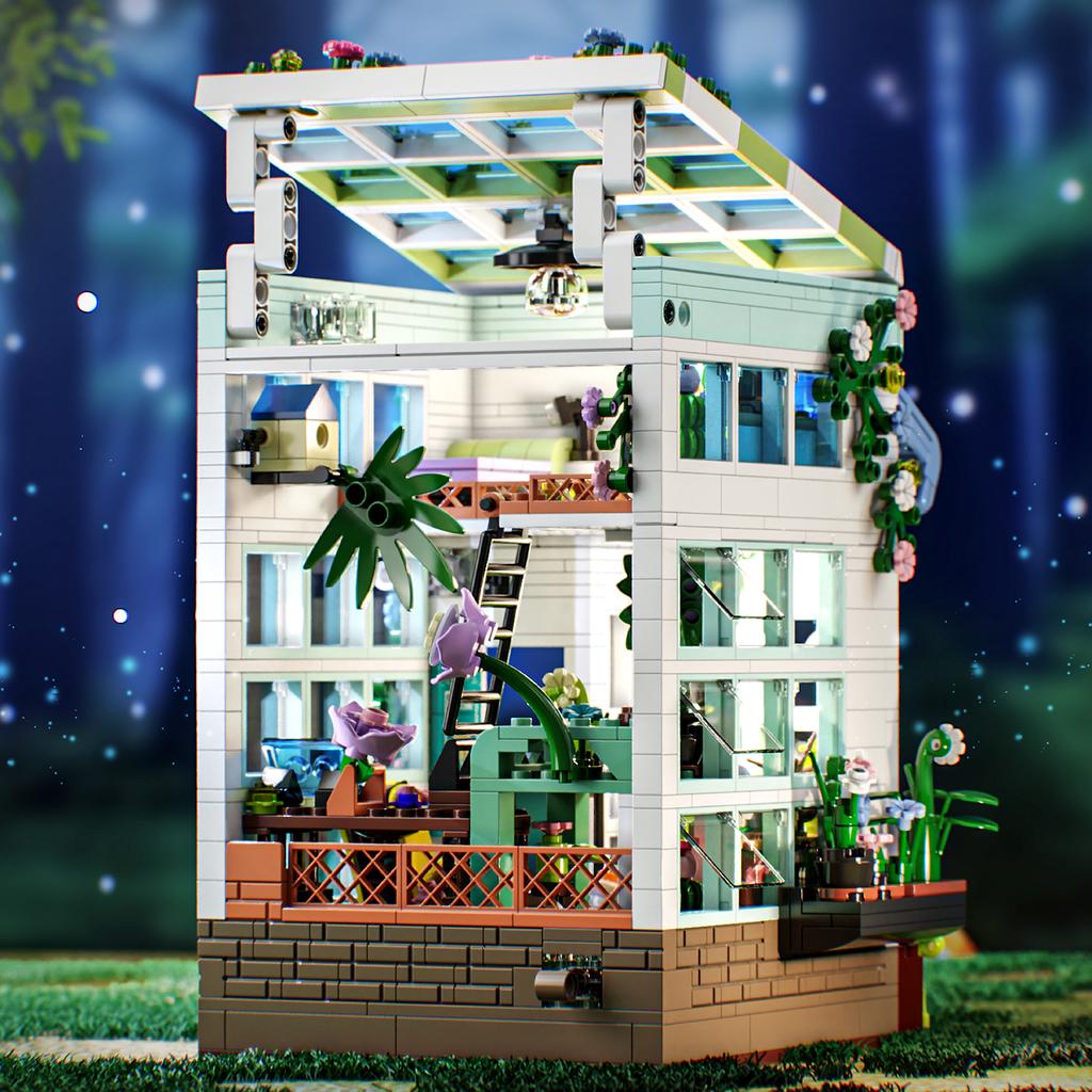 Ovly Garden Cottage Greenhouse Building Block Sunlight Flower House MOC Toy Educational Decorative Ornaments Block Kit Children's Birthdays Gift