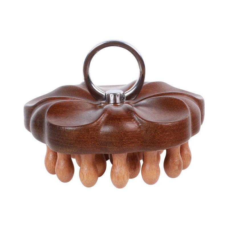 Массажная расческа из сандалового дерева: Круглое кольцо для пальца-диска, шампунь-щетка для тела и кожи головы.