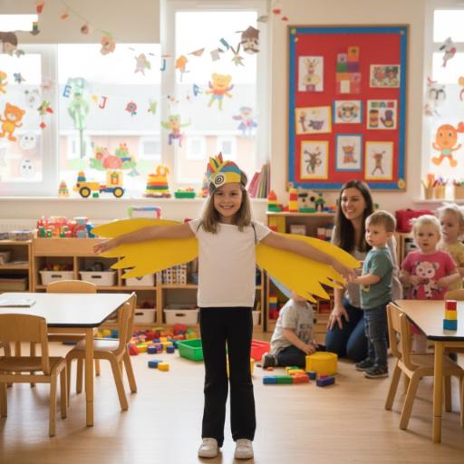 Strój papugi przebranie dla dzieci skrzydła opaska