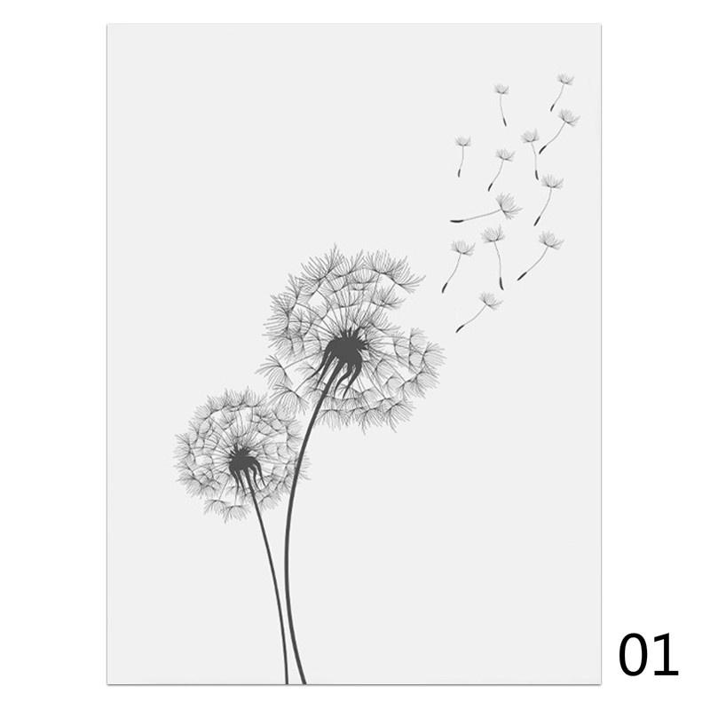 Картина на холсте с изображением одуванчика Загадай желание Плакат с изображением одуванчика Скандинавский стиль Минималистский декор для гостиной и спальни Домашний декор