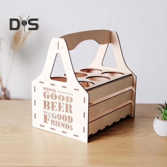 Деревянная пивная банка для пикника, пивная переноска, держатель для пивных бутылок, сумка в винтажном стиле для 4 или 6 бутылок, вечеринки с возможностью принести свое пиво, барбекю