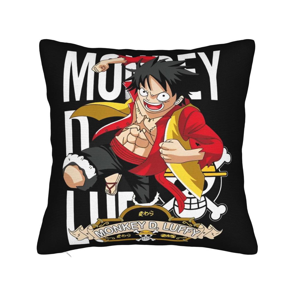 Luffy Gear Luffy Anime Anime Square Pillow Case Cushion Cover Custom Polyester Decorative Pillowcase for Sofa xcm