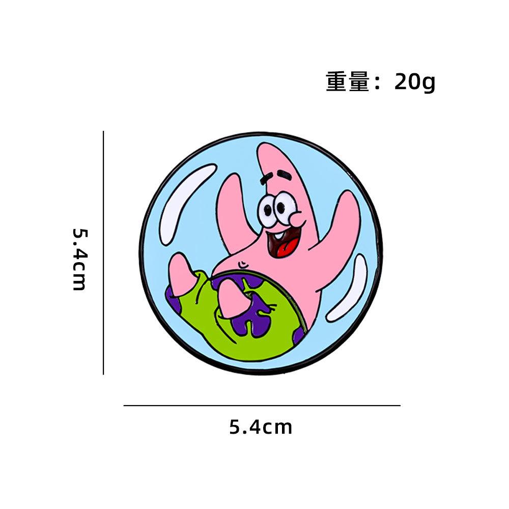 Drip Oil Zinc Alloy Magnetic SpongeBob Fridge Magnet, Cute Cartoon Patrick Star Cultural Creative Small Gift Magnetic Sticker