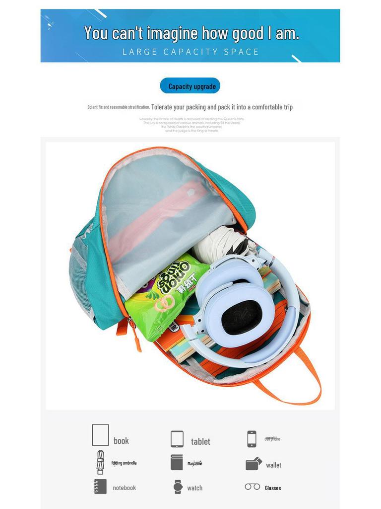 Детский ультралегкий складной походный рюкзак для приключений на открытом воздухе и весенних прогулок.