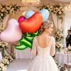Heart-shaped Flower Balloons Large Aluminum Film Balloons Wedding Anniversary Mother‘s Day DIY Decoration Balloon Party Supplies