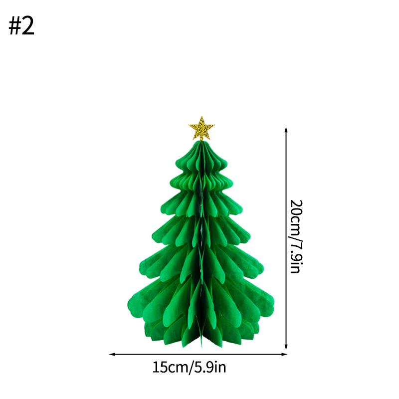 Christmas Tree Decoration 3D Honeycomb Paper Christmas Tree Hanging Pendent New Year Xmas Party Atmosphere Shop Decor Prop