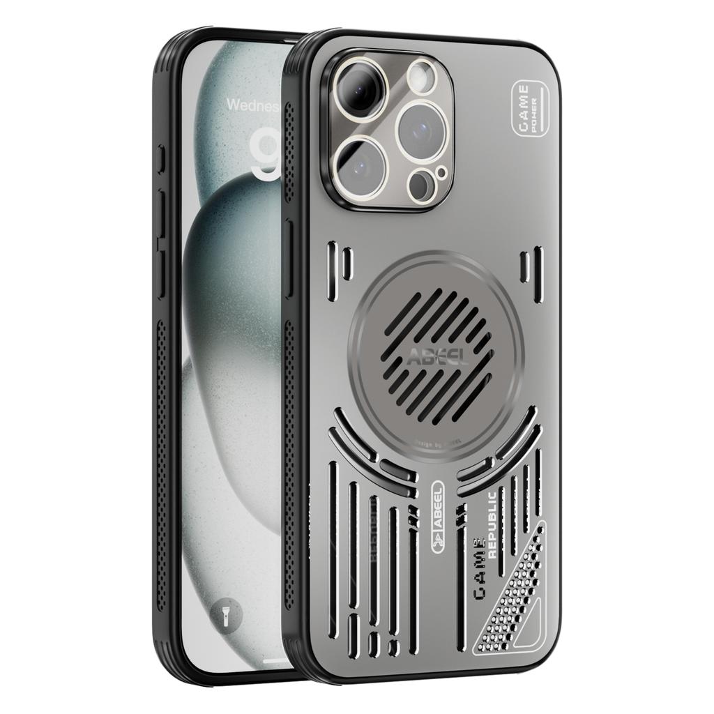 ABEEL For iPhone 13 Pro Max Magnetic Case Aluminium Alloy+PC+TPU Hollow Heat Dissipation Phone Cover