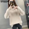 Winter Turtleneck Sweaters Solid Casual Knitted Pullovers Women Autumn Loose Long Sleeve Screw Thread Warm Jumpers