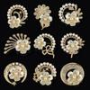 Korean Fashion Rhinestone Flower & Pearl Brooch - Versatile Retro Pin for Coats