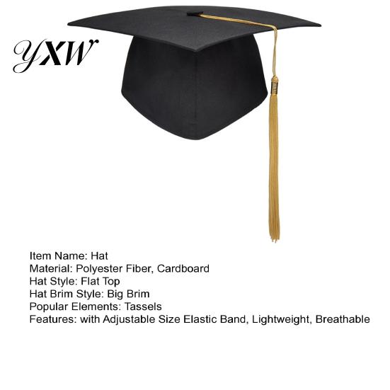 Flexible Graduation Cap with Tassel Bachelors Hat Adjustable Size Elastic Unisex Band Dress Accessory Master Degree Ceremony Doctor